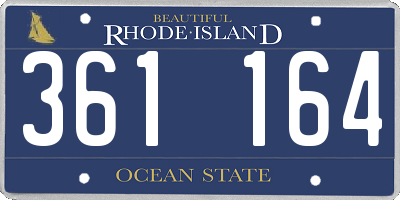 RI license plate 361164