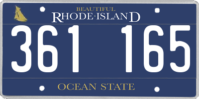 RI license plate 361165