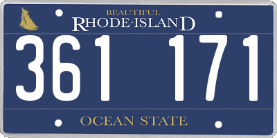 RI license plate 361171