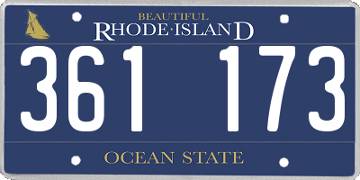 RI license plate 361173