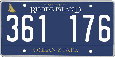 RI license plate 361176