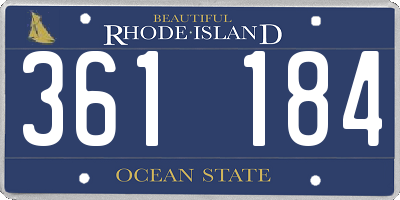 RI license plate 361184