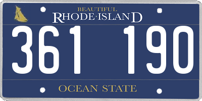 RI license plate 361190