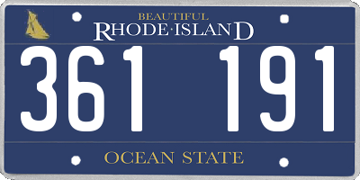 RI license plate 361191