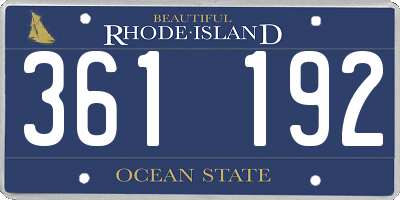 RI license plate 361192