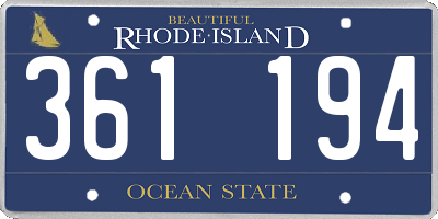 RI license plate 361194