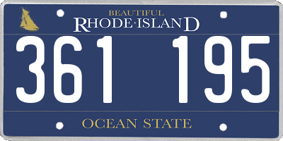 RI license plate 361195
