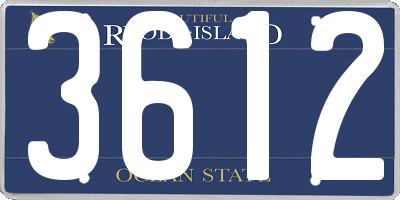 RI license plate 3612