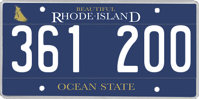 RI license plate 361200