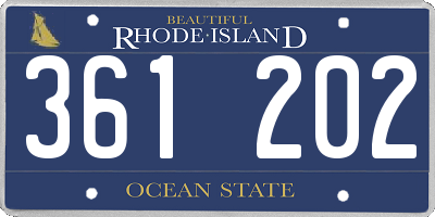 RI license plate 361202