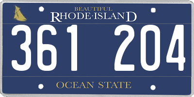 RI license plate 361204