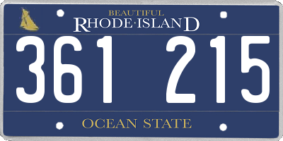 RI license plate 361215
