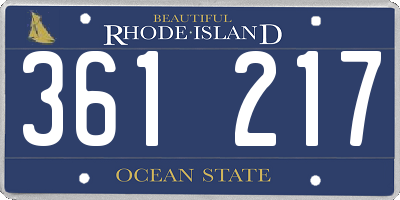 RI license plate 361217