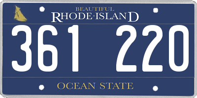 RI license plate 361220