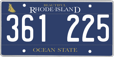 RI license plate 361225