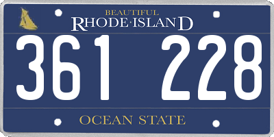 RI license plate 361228