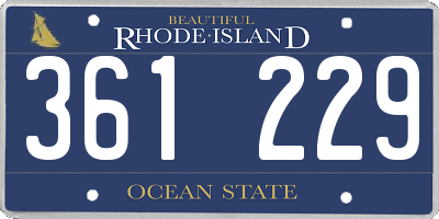 RI license plate 361229