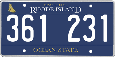 RI license plate 361231