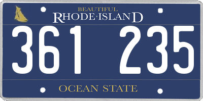 RI license plate 361235