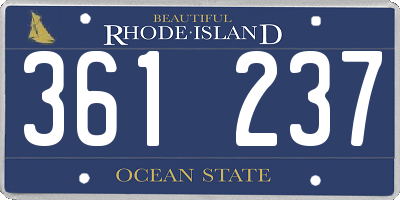 RI license plate 361237