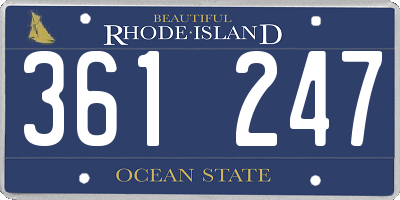 RI license plate 361247
