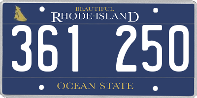 RI license plate 361250
