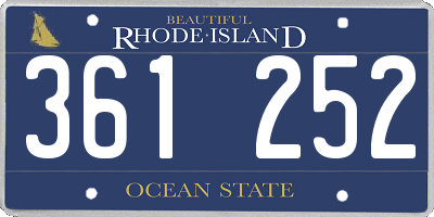 RI license plate 361252