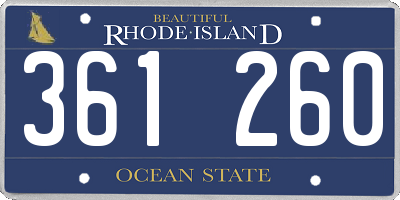 RI license plate 361260
