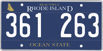 RI license plate 361263
