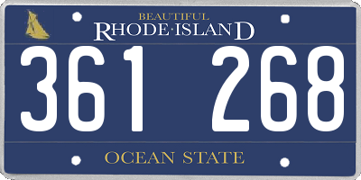 RI license plate 361268