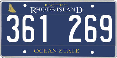 RI license plate 361269