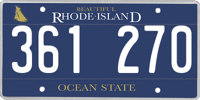 RI license plate 361270