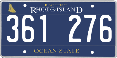 RI license plate 361276