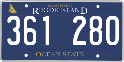 RI license plate 361280