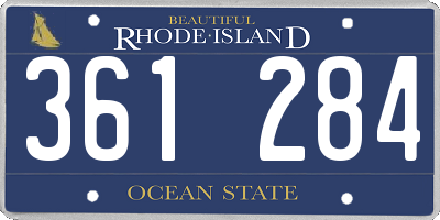 RI license plate 361284