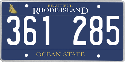 RI license plate 361285