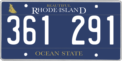 RI license plate 361291