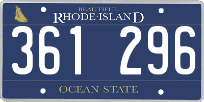RI license plate 361296
