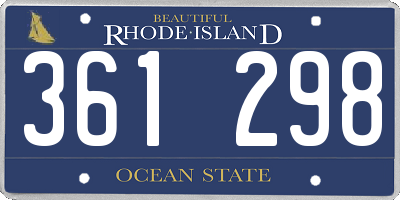 RI license plate 361298