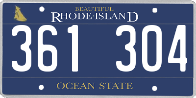 RI license plate 361304