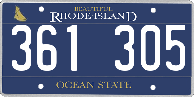 RI license plate 361305