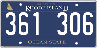 RI license plate 361306