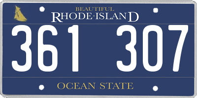RI license plate 361307