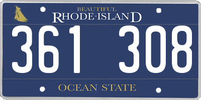RI license plate 361308
