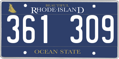 RI license plate 361309