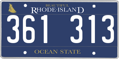RI license plate 361313