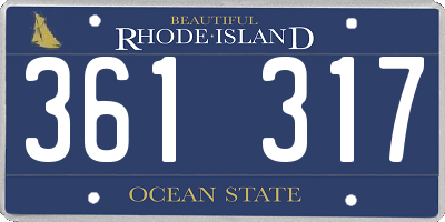 RI license plate 361317