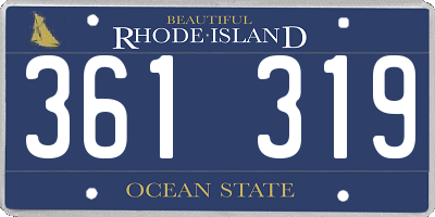 RI license plate 361319