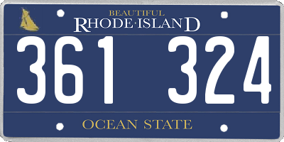 RI license plate 361324