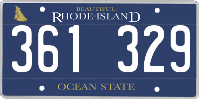 RI license plate 361329